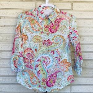 Robert Graham Paisley Button Down Shirt Size M